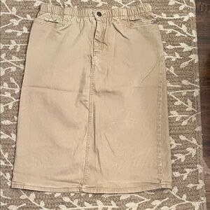 Tan Midi Pencil Skirt